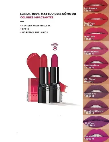 labial ultra matte avon