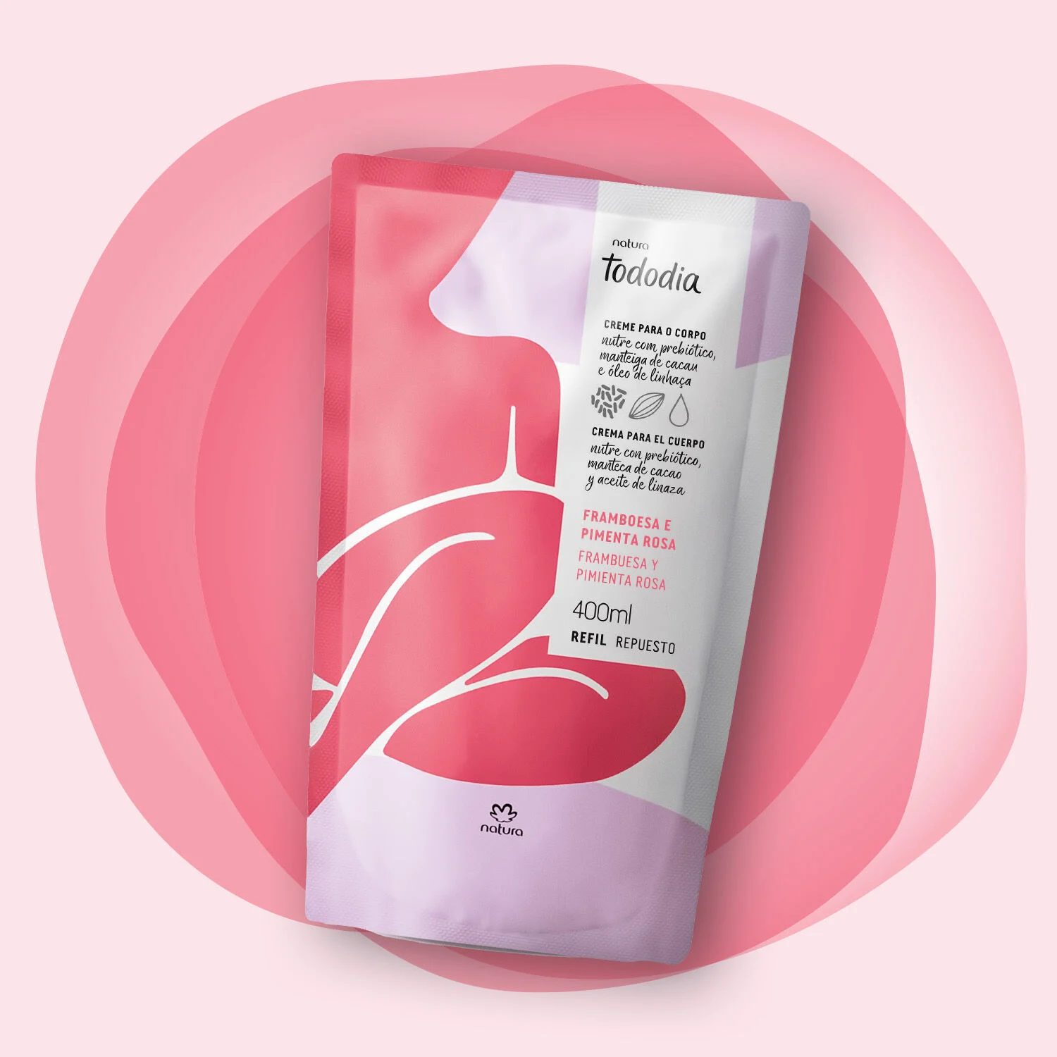 Crema corporal frambuesa y pimienta rosa en repuesto