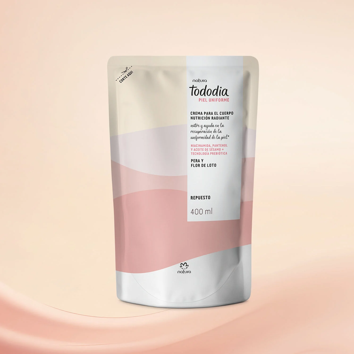Crema corporal en repuesto pera y flor de loto 400 ml